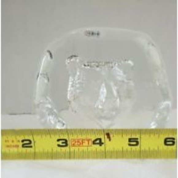 Cristal D’Arques Bear Clear Glass Crystal Paperweight France 3.75" laser vintage - Picture 9 of 12